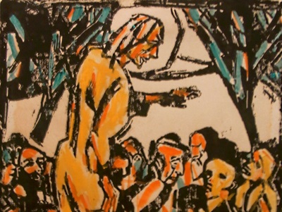 woodcut of Sermon on the Mount