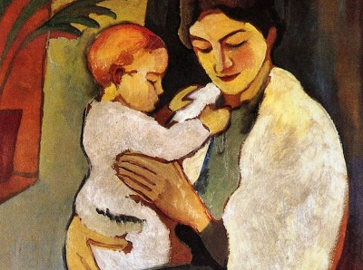 painting of mother and child by Macke
